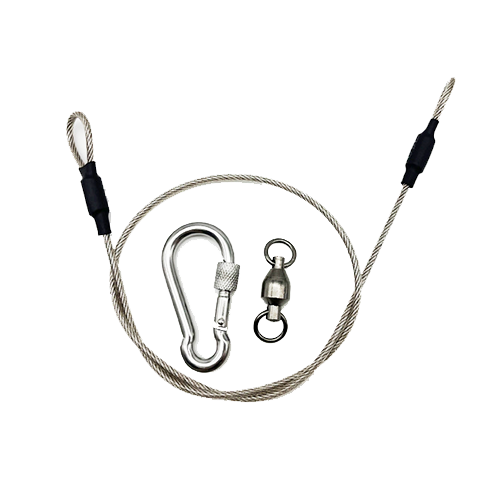 Stainless Steel Clear Coated Wire Loop Cord for Big Fish Safety Tether